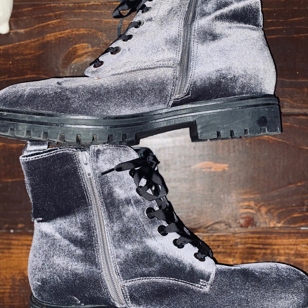 Steve Madden Velvet Combat Boots